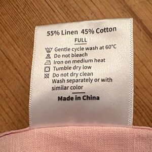 Pink Linen Cotton Blend fitted sheet full size